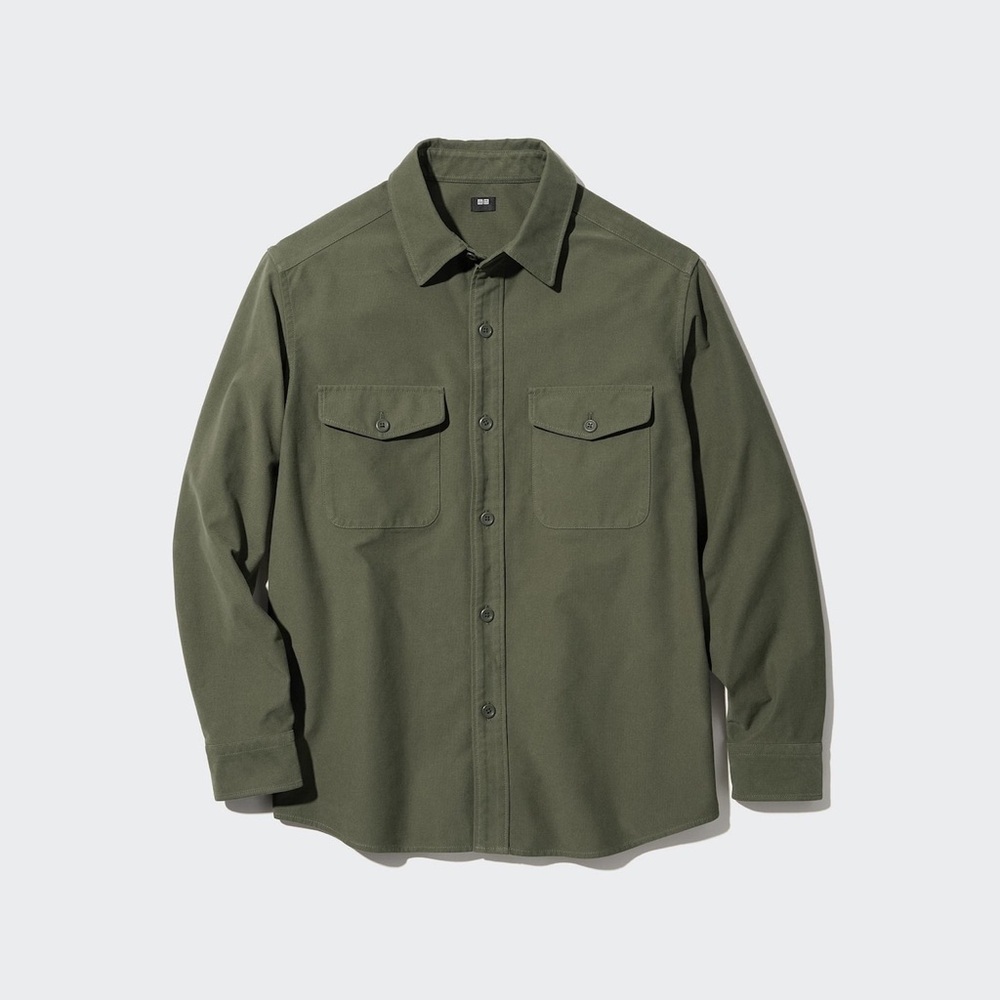 Uniqlo - Olive Green Jersey Utility Overshirt